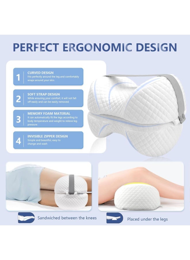 DUNISO Knee Pillow for Side Sleepers,Memory Foam Leg Pillow,,Support Pillow Between The Legs,Adjustable Strap,Comfortable and Durable,Relief for Sciatica, Back, Knees and Joints Pain - Image 3